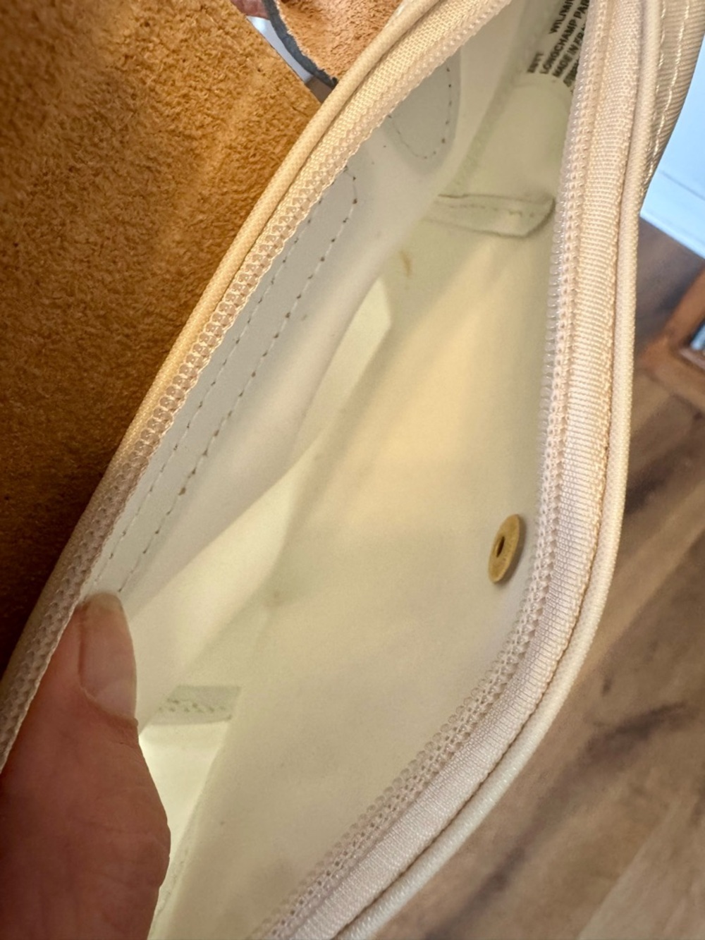 “Longchamp” Women’s Crossbody Bag in Cream and Brown - Classic Everyday Style - Picture 3 of 7